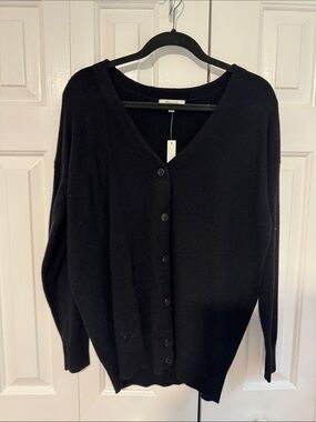 Madewell Black V-Neck Button Front Cardigan